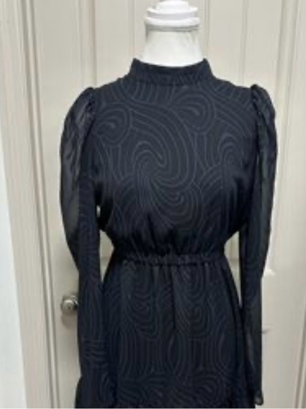 ZARA Black Long Sleeve Mock Neck Dress